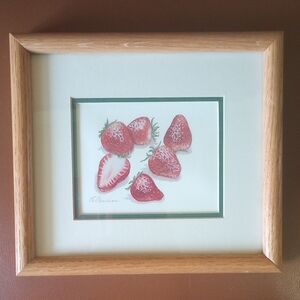 Strawberry Watercolor Print by Alanbee, Framed & Matted, Balangier Designs